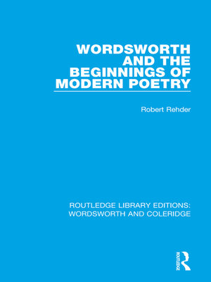 cover image of Wordsworth and Beginnings of Modern Poetry